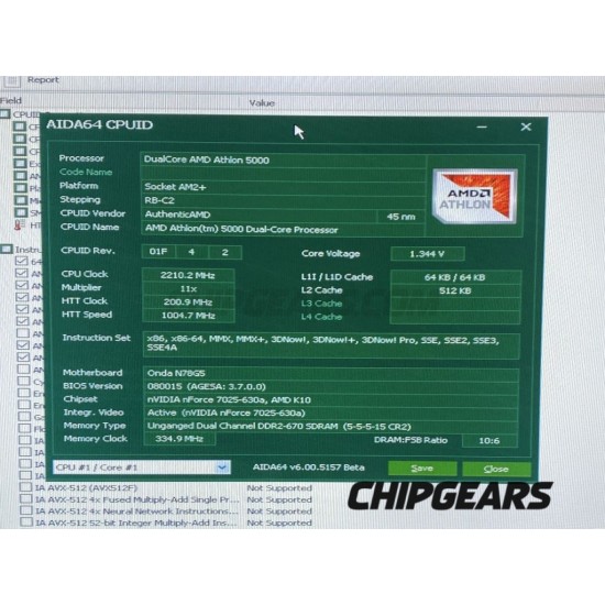 AMD Athlon X2 5000 CPU AD5000ODJ22GI CACYC Processor AM2+ FX5000 PGA940 2200MHz
