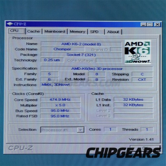 AMD K6-2/475ACK CPU Mobile 475MHz 2.0V x86 32bit Socket7 Processor 95MHz-Bus