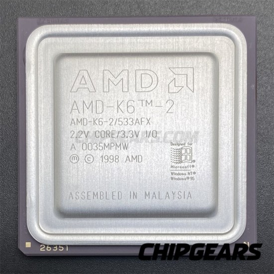 AMD K6-2/533AFX CPU Desktop 533MHz 2.2V x86 32bit Socket7 Processor 97MHz-Bus