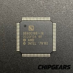 AMD SB80C186-16 CPU 80186 16Bit Embedded Processor 16MHz QFP80 186 CMOS Uncommon