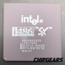 Intel A80486SX-25 CPU SX930 25MHz 5V PGA168 x86 486 Processor Blackback Uncommon
