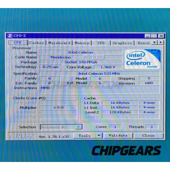 Intel Celeron 533MHz CPU SL3FZ FV80524RX533128 128KB 66MHz 2V Processor