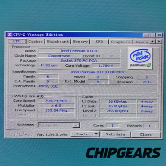 Intel Pentium III 800MHz CPU SL4CD Coppermine 370 256KB 133MHz 800EB Processor